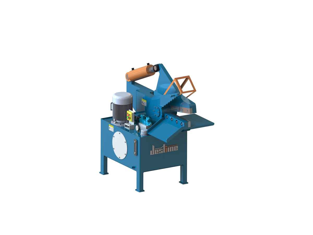 ASM mini alligator shear rendering showing the motor, button controls and hydraulic assembly