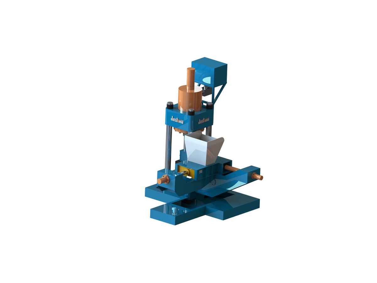 DSL vertical pre-press aluminium chip briquetting press, supplied equipment rendering 2