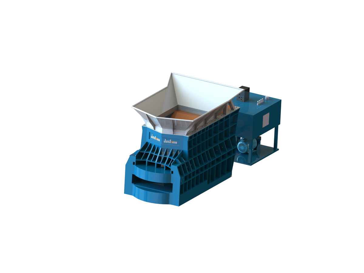 WS horizontal box shear rendering with top-loading hopper and front opening