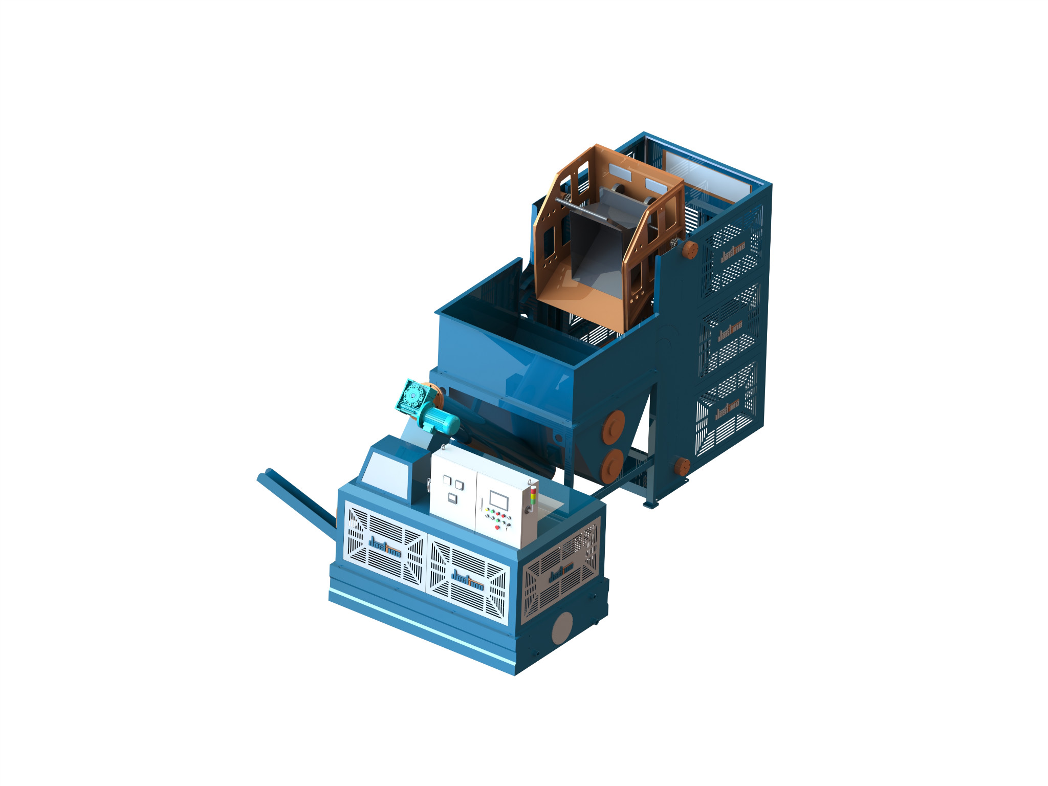 DSS lifting and tipping large-hopper briquetting system, equipment view 2